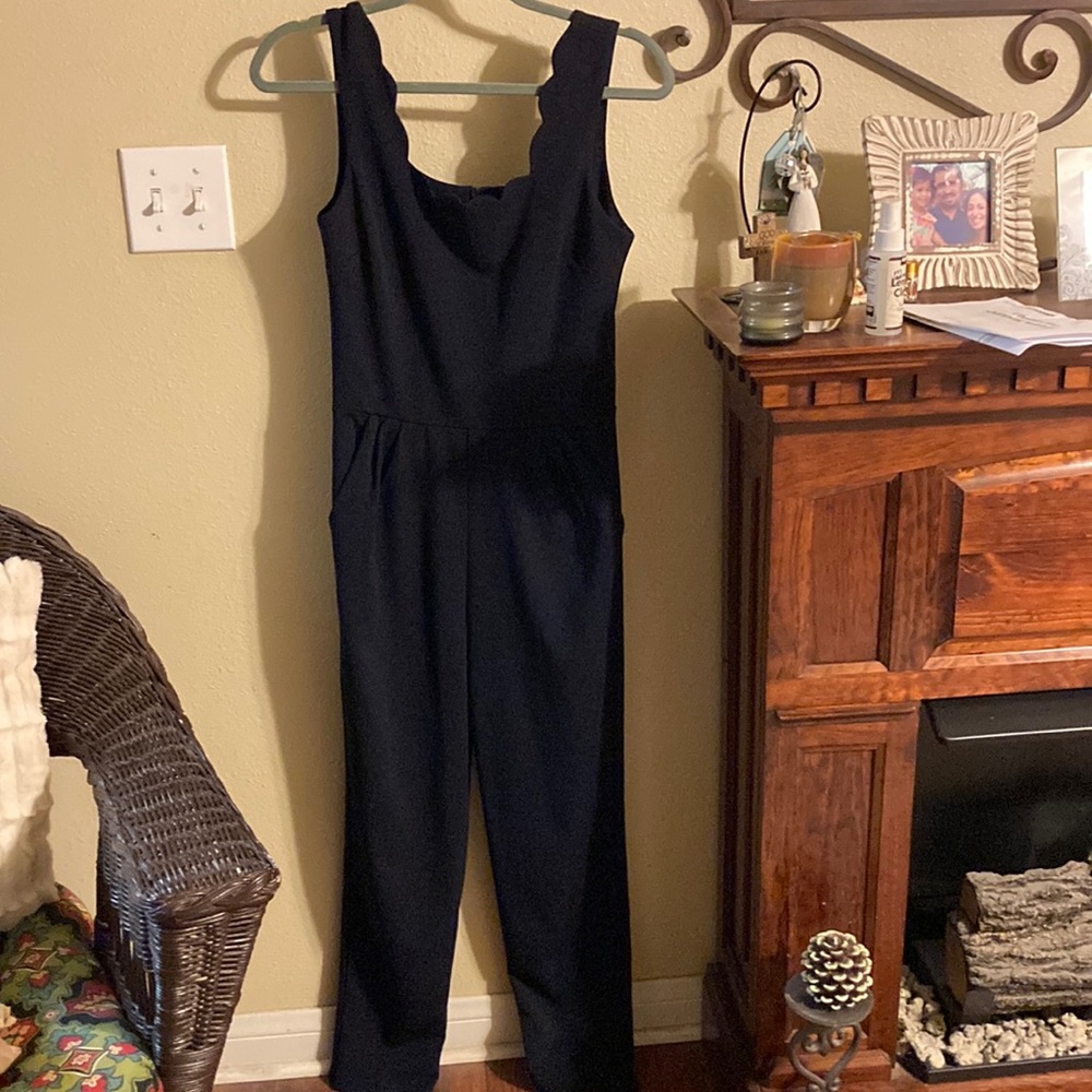 Black polyester jumpsuit